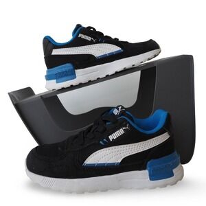 Puma Graviton Toddler 7C Sneakers Black White Racing Blue 381989-24